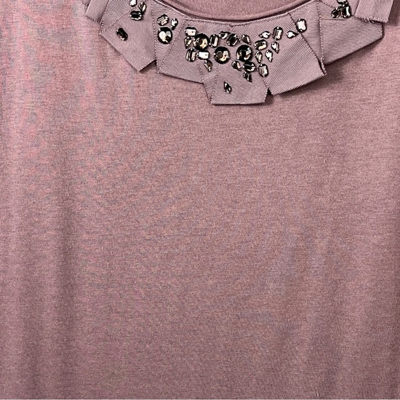 Boden Top Ruffle and Gem Detailed Collar Long Sleeve Muted Light Purple Size 14 - Picture 9 of 9